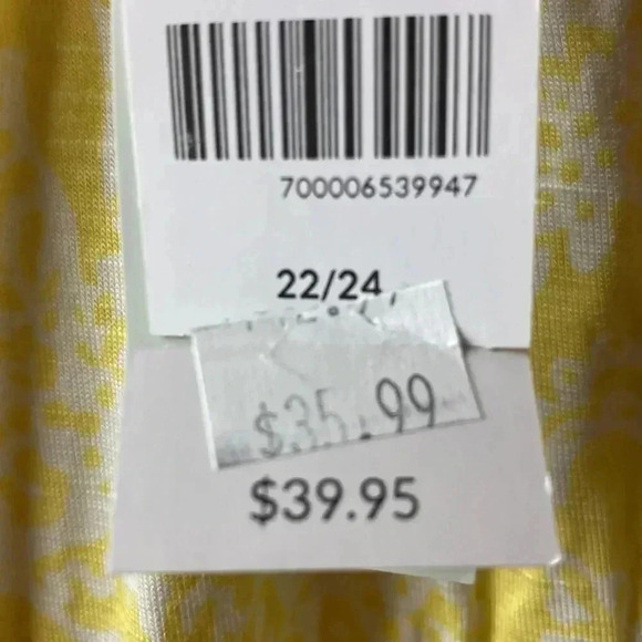 NWT LANE BRYANT SWING COLLECTION WOMENS SIZE 22/24 YELLOW WHITE DESIGN - Picture 7 of 12